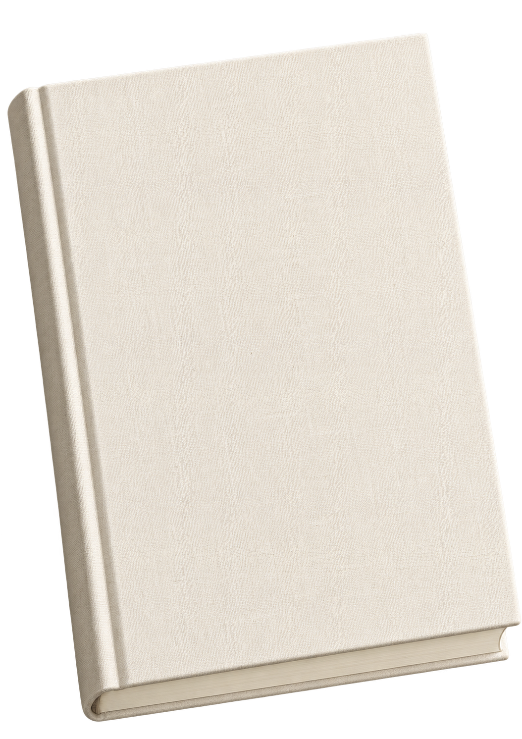 Ivory hardcover book with spine and cream pages